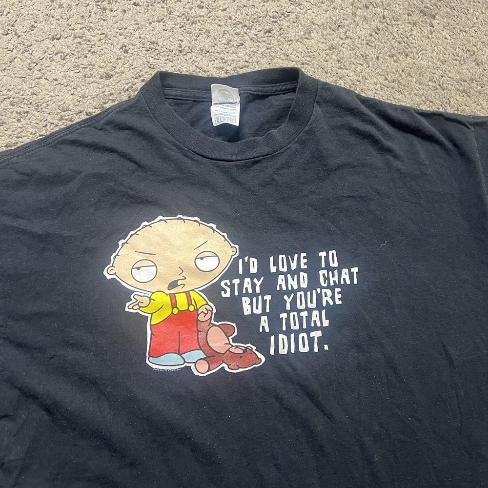 VTG 2005 Family Guy Stewie I'd Love To Stay And Chat But You're A Total Idiot XL